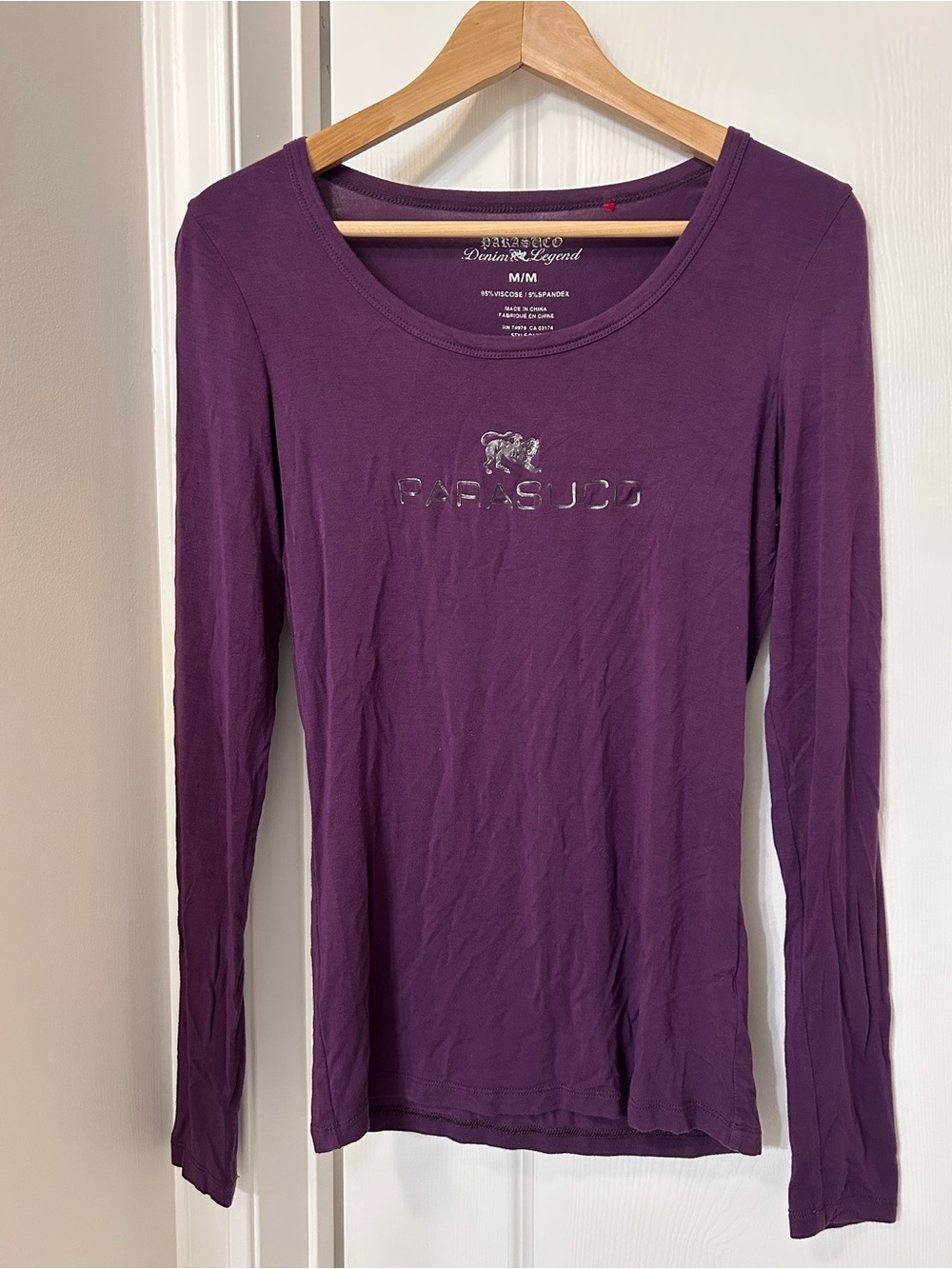 Parasuco Y2K Deep Purple Long Sleeve Scoop Neck Tee